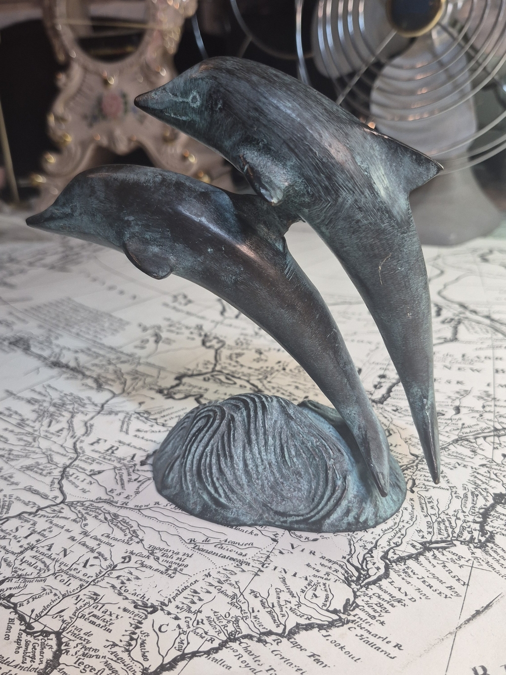 SPI San Francisco Woodbridge Metal Dolphin Figurine Sculpture